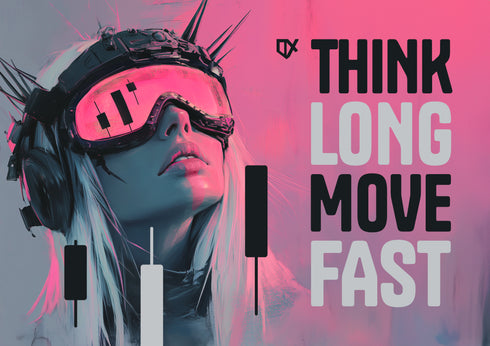 THINK LONG MOVE FAST METALLIC ART PRINT 100/100
