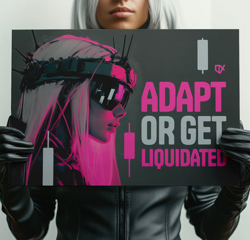 ADAPT OR GET LIQUIDATED METALLIC ART PRINT 100/100