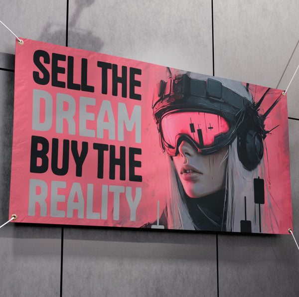 SELL THE DREAM BUY THE REALITY XL DECOR BANNER 50/50