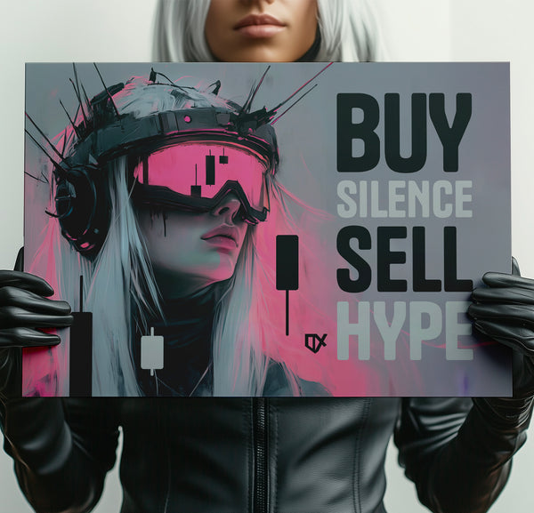 BUY SILENCE SELL HYPE METALLIC ART PRINT 100/100