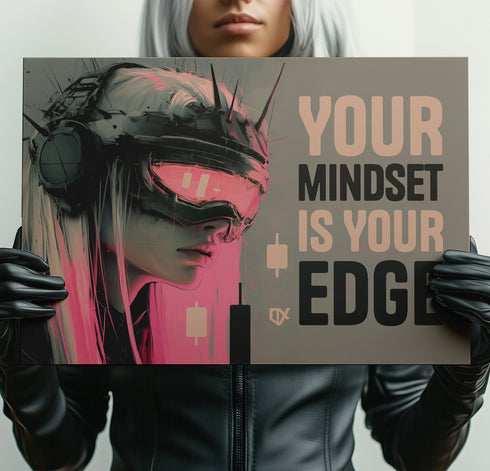 YOUR MINDSET IS YOUR EDGE METALLIC ART PRINT 100/100