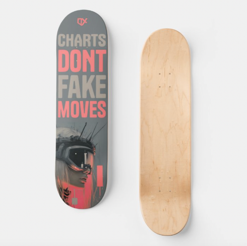 CHARTS DONT FAKE MOVES SKATEBOARD WALL ART 100/100