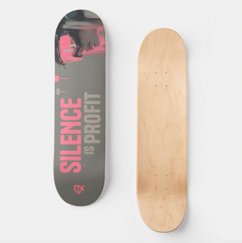 SILENCE IS PROFIT SKATEBOARD WALL ART 100/100