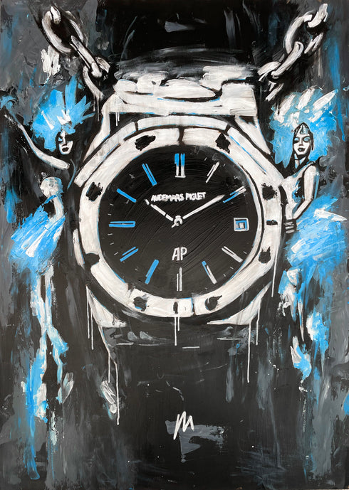 'Chain the Addiciton' Original 1/1 Double Framed Painting | 59.4 x 84.1 cm