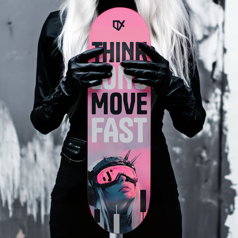 THINK LONG MOVE FAST SKATEBOARD WALL ART 100/100