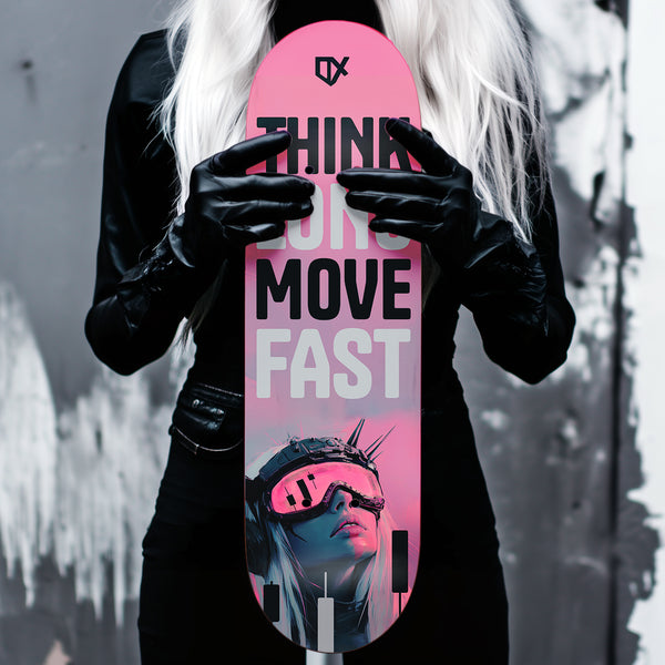 THINK LONG MOVE FAST SKATEBOARD WALL ART 100/100
