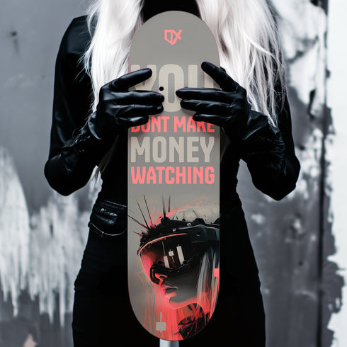 WEAK HANDS WEAK MONEY SKATEBOARD WALL ART 100/100