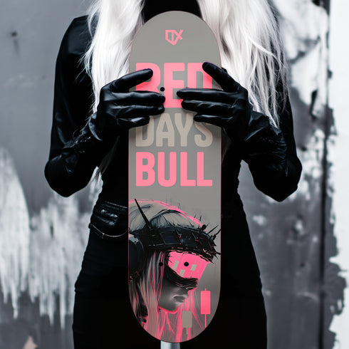RED DAYS = BULL SKATEBOARD WALL ART 100/100