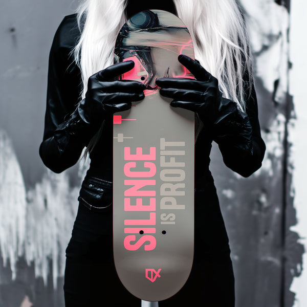 SILENCE IS PROFIT SKATEBOARD WALL ART 100/100